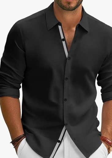 PJ PAUL JONES Mens Dress Shirts Untucked Button Down Shirt Casual Business — 2
