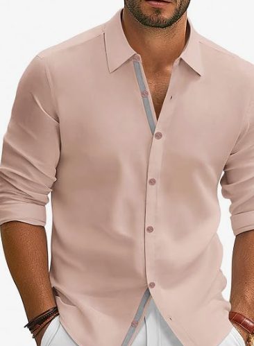 PJ PAUL JONES Mens Dress Shirts Untucked Button Down Shirt Casual Business — 4