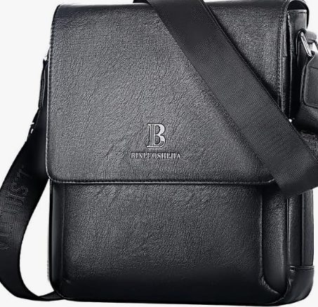 Leathario Men's Crossbody Bag, Vegan Leather, Shoulder Purse Side Sling Satchel, Small Messenger for Travel Work Daily — 2