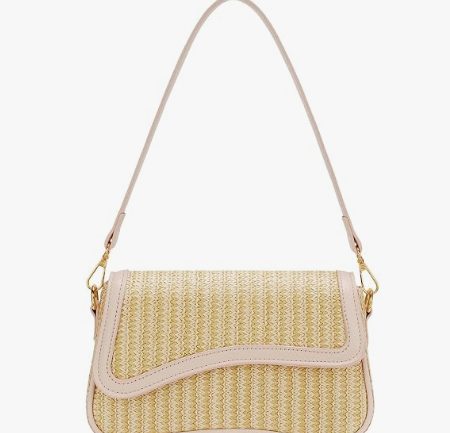 Women's Curved Flap Shoulder Bag – Small Underarm Purse with Gold Hardware — 4