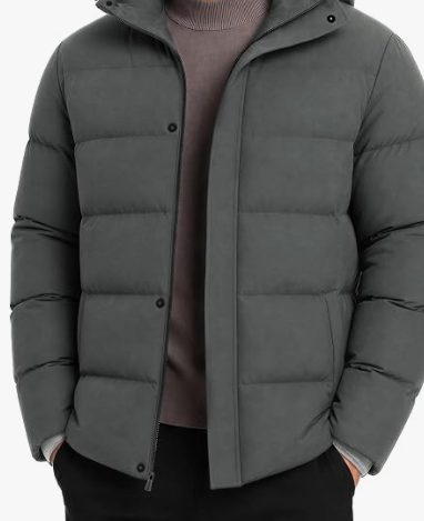 Men's Hooded Puffer Jacket – Warm Quilted Winter Coat