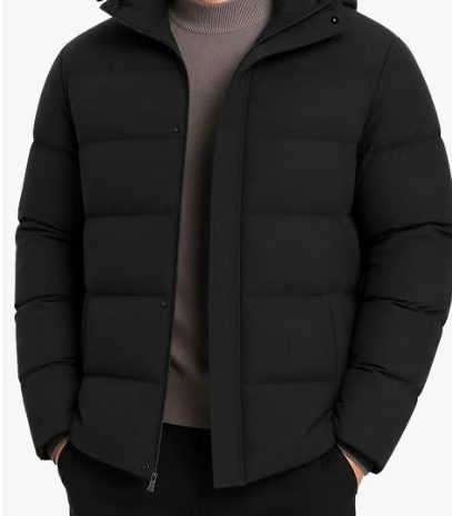 Men's Hooded Puffer Jacket – Warm Quilted Winter Coat — 3