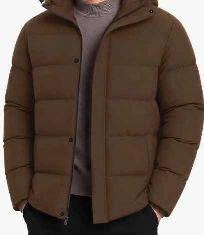 Men's Hooded Puffer Jacket – Warm Quilted Winter Coat — 4